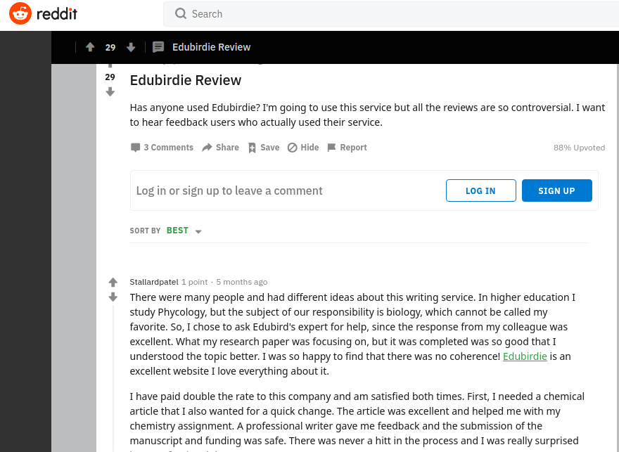 edubirdie review reddit