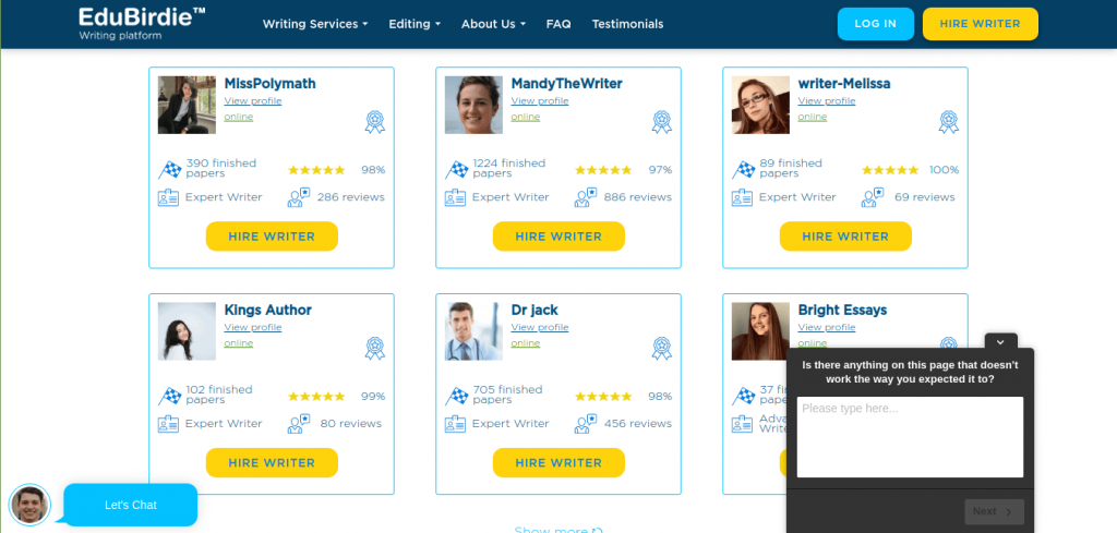 edubirdie writers reviews